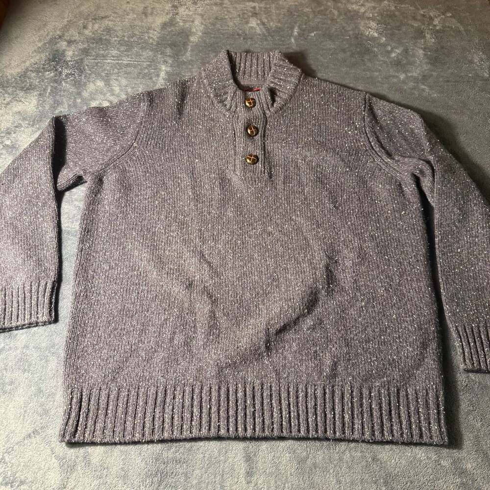 Untuckit Lambswool Sweater Size X-Large Gray